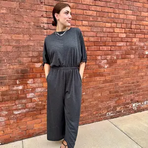 Charcoal Carolina Comfy Wide Leg Jumpsuit
