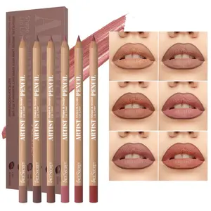6pcs Nude Pink Lip Liner Makeup Set - Waterproof & Smudge-Proof Matte Pencil, Long-Lasting & Durable, Smooth & Easy Glide, Filling & Layering