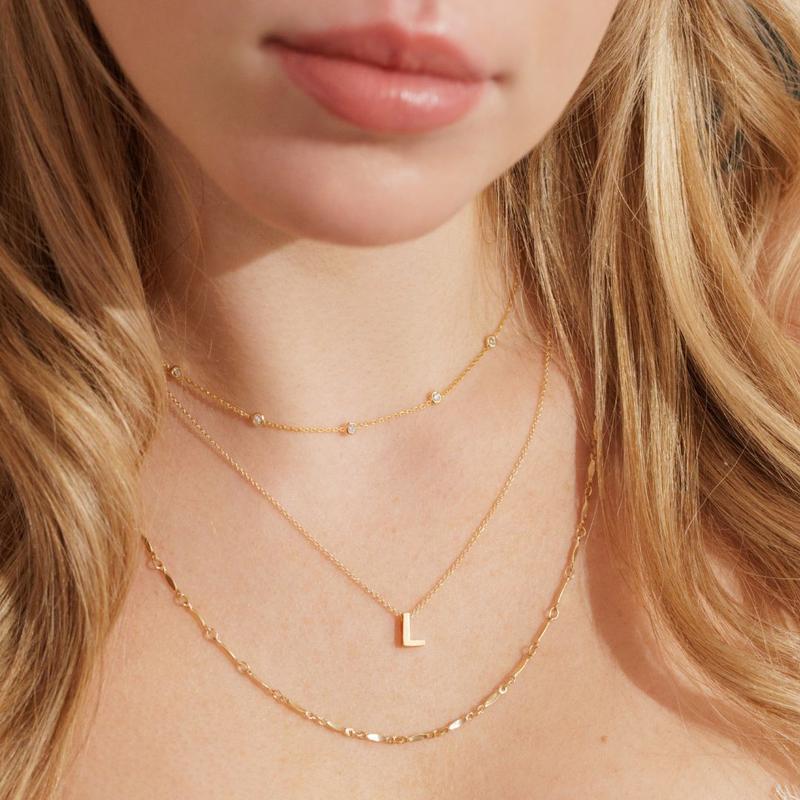 Adorn512 Uma Letter Initial Necklace - Unique and Elegant Design, Lightweight and ideal for Everyday Wear