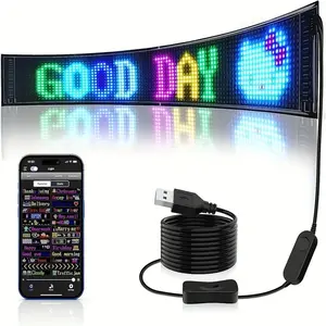 LED Matrix Panel Sign, USB Powered, APP Control, Smart Plug-And-Play, Low Power, Text/animation/video Support, Compatible with Smartphone/tablet, Light Bar