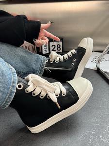 fashionable colorblock high top lace up sneakers, women shoes, casual comfortable round toe shoes for daily wear, female all-match shoes for daily wear