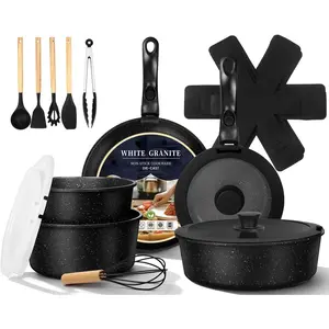 pots and Pans Set, Nonstick Cookware Set Detachable Handle, Induction Kitchen Cookware Sets with Removable Handle, Non Stick RV Cookware Set, Dishwasher & Oven Safe (21 PCS)