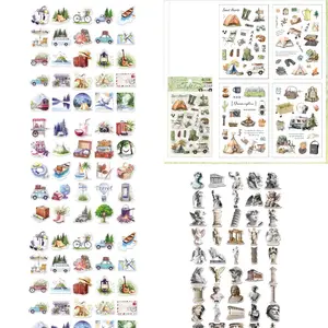 30.0-Sticker and Paper Material Pack for Junk Journaling, Scrapbooking, and Mixed Crafts