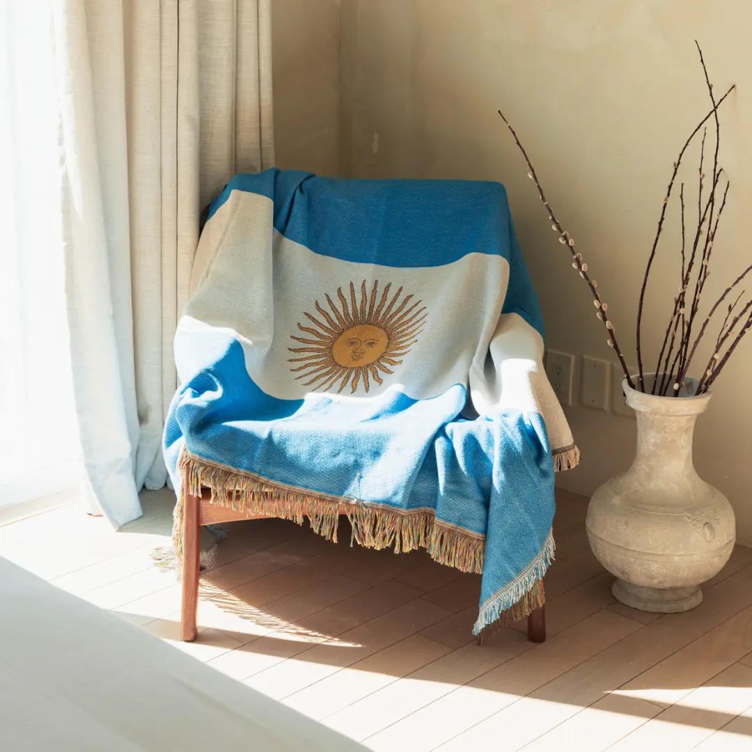 Argentina Flag Woven Throw Blanket Argentina Flag Woven Throw Blanket