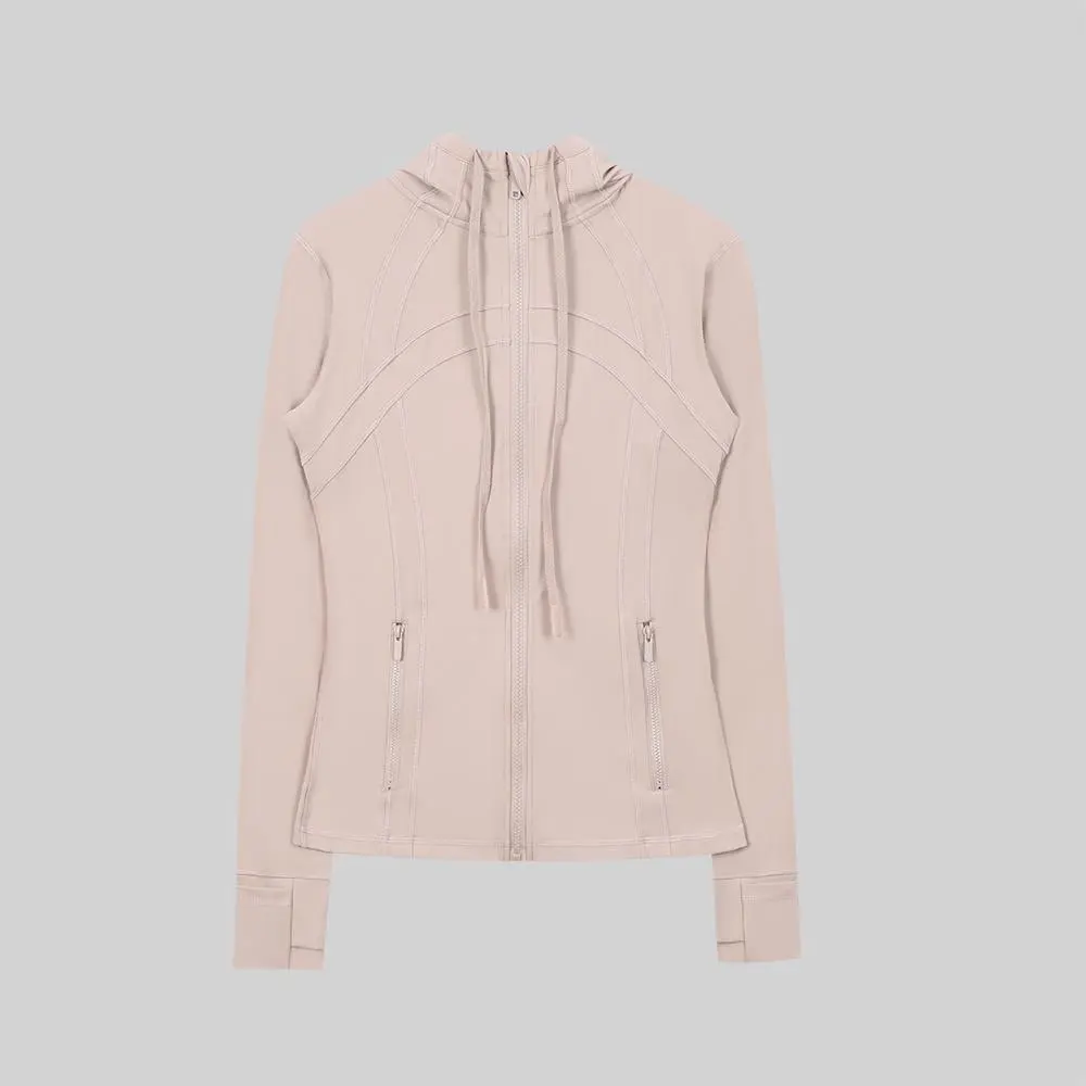 LULU New hooded jacket for summer, thin, quick drying, slimming, tight fitting, sports and elastic jacket, slim fit LULU New hooded jacket for summer, thin, quick drying, slimming, tight fitting, sports and elastic jacket, slim fit