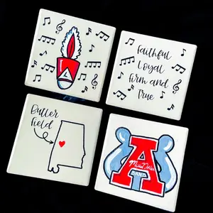 Custom Marching Band Hand Painted Ceramic Coasters
