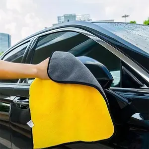 Two-color Double-sided Car Wash Towel - Scratch-free Lint-free Swirl-free Microfiber Cleaning Cloth 30x30cm/30x60cm Silk Banded Edges