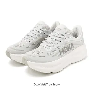 Light Grey Heather Mesh Running Shoes Solid White Chunky Cloud Cushion Sole Gray Graphic Unisex Walking Sneakers
