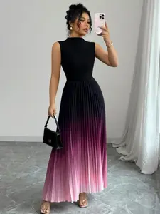 Elegant Gradient Pleated Sleeveless Maxi Dress for Women, Perfect for Outgoing Dates, Stylish, Chic and Comfortable Evening Wear, Formal Wear, Ideal for Special Occasions, Perfect for Dresses, Evening Party Dresses
