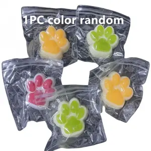 1pc Cute Cat Paw Squeeze Toy Soft Sticky Decompressing Stress Relief Slow Rebound Jelly Pinch Toy for Kids Adults Squishy Toy