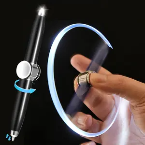 Fidget Spinning Pen with LED Light Relief Stress Reducer Metal Ballpoint Pen Gift Pen Anti Anxiety Creative Christmas Gift for Students Office Writing Toys