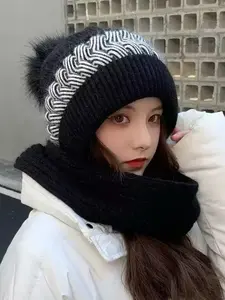 Women's Fashion Knitted Hat for Autumn Winter, Plush Lined Thickened Design, Soft Comfortable Lightweight Accessory
