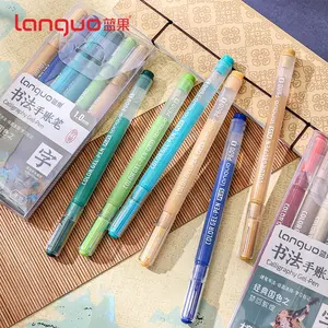 6 Color Gel Pen Set, Large Capacity Colored Calligraphy Pens, Multi Purpose Pens, 1.0mm, Smooth Lines, Stable Ink Output, Ideal for Drawing, Writing, Office Planning