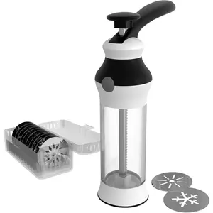 14-Piece Upgraded Cookie Press Set - Stainless Steel Disks & Storage Case - Heavy-Duty Design