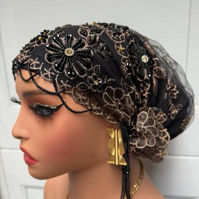 Rhinestones Turban Head Wrap, Fashion Accessory.