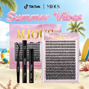 Mious D-001 With DIY Eyelashes Extension Kit Bond and Seal Eyelash Glue and Lash Remover Beginner Friendly Individual Lashes Waterproof and Long lasting Makeup For Girl  lash clusters kit waterproof lash clusters Cosmetic lashes clusters