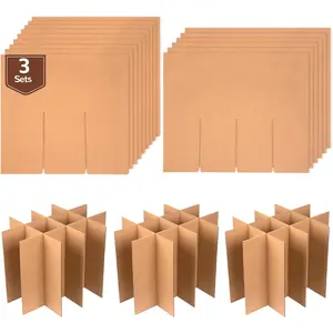 3 Sets Glass Dividers for Box Packing Moving Kit for Dishes Wine, Packing Supplies Fits 16 x 12 x 12 Inch Box (Box Not Included)