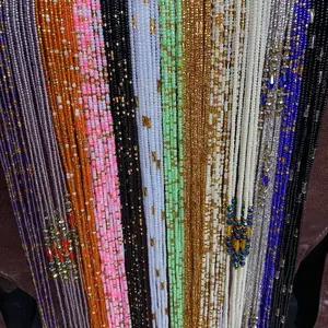 Multi-colored Waist Beads – African Waist Jewelry, Body Jewelry – Tie-On (45”-50”) – Add to Cart, Buy Now – Elegant & Stylish – Price Per Item Waistbeads