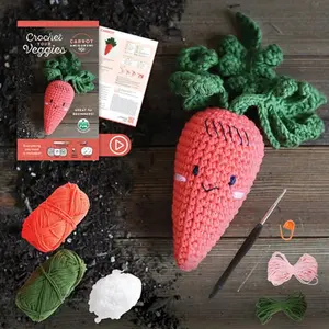 Crochet Your Veggies Amigurumi Kit Carrot: Everything You Need Is Included: 100%-Cotton Yarn, Crochet Hook, Stitch Marker, Tapestry Needle, Fiberfill, -- Schiffer Publishing Ltd, General Merchandise