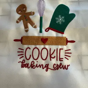 Custom Embroidered Christmas Apron for Adults and Children, Sizes 7-13 and 2-6 Years Old