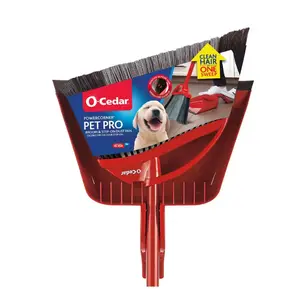 O-Cedar PowerCorner Pet Pro Broom with Step-On Dust Pan Escoba