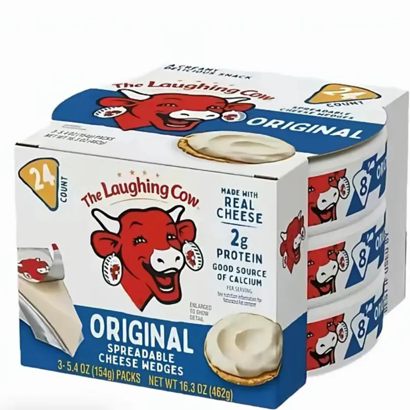 The Laughing Cow Original Milk Flavor Cream Cheese, 24-Count Refrigerated Dairy Product for Baking, Saturated Fat Free, Bake, Saturated Fat Free Cheese & Cheese Powder