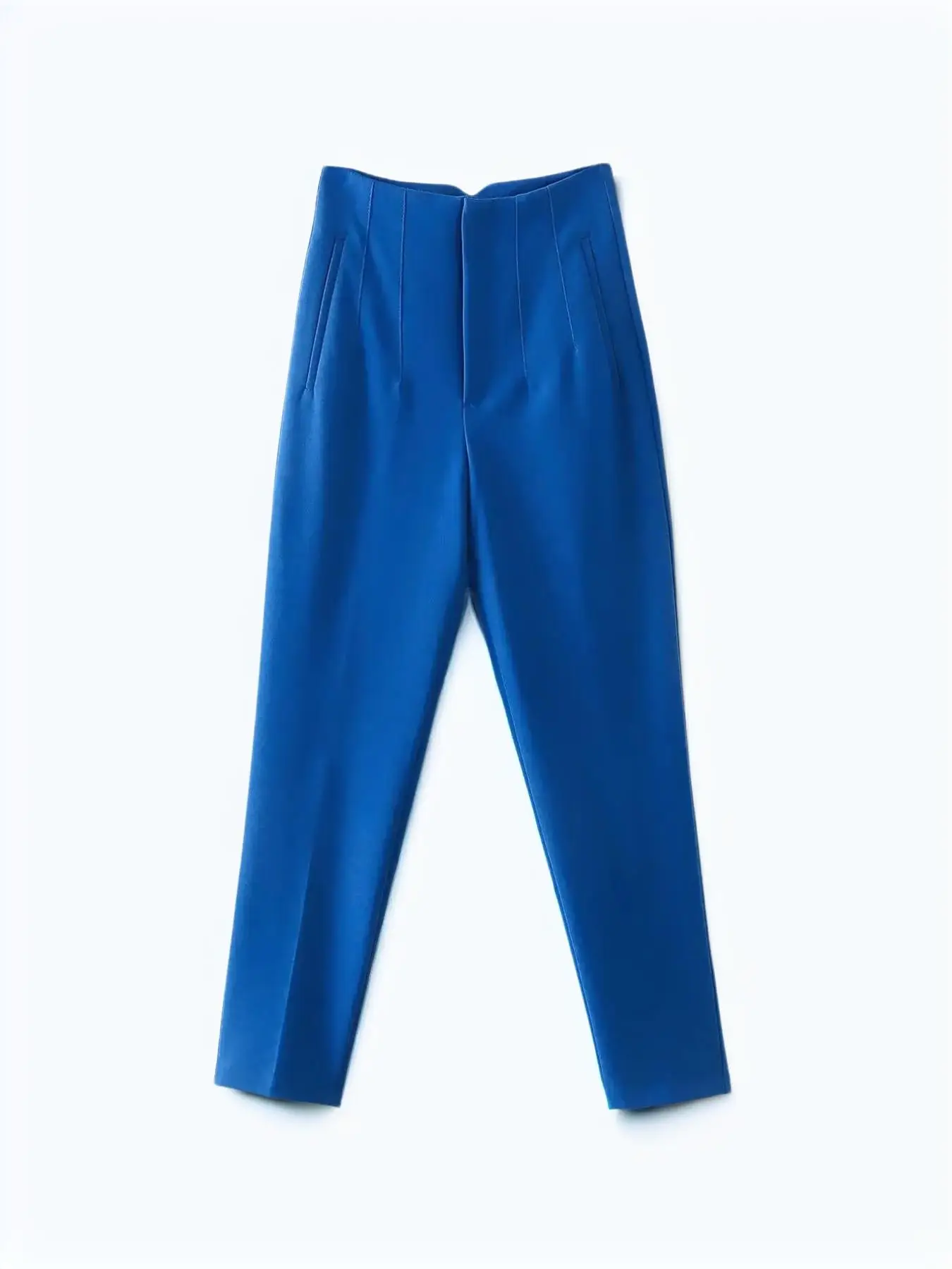 Women's Solid Seam Detail High Waist Tapered Carrot Pants with Pockets, Elegant Trendy Trousers for Outdoor Work Business, Fall Outfits, Fallfreshness