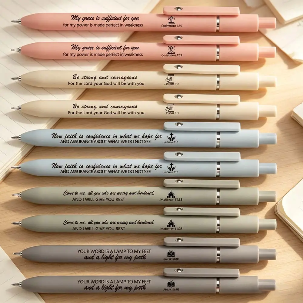 Bible Verse Gel Pen, Christian Stylus Pen with Inspirational Quotes, Writing Pen for Touch Screens, Church Gift, Sunday School Student Teacher Favor, Bible Study Supplies