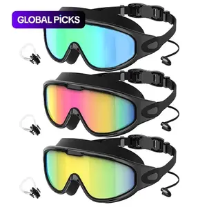Swim Goggles with Nose Clips and Ear Plugs for Adults and Teens, Leak-Proof Anti-Fog Swimming Goggles with 180° Wide View for Pool, Beach and Open Water#SummerWins #DealsForYouDays