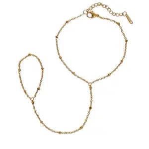 Tarnish Free Gold-Tone Finger Chain Jewelry with Elegant Chain Design and Secure Clasp for Everyday Wear