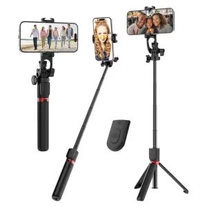 38-inch Aluminum Selfie Stick Tripod with Remote Control - Travel Phone Mount, Outdoor Photography & Travel Vlogging Gear, Compatible with iPhone 17/14 and Android Devices