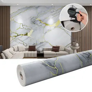 Marble Tile Wall Stickers, Self-Adhesive Waterproof Wallpaper, Anti-Static Xpe Material, Easy Home Installation, Suitable for Kitchen, Bathroom & Living Room, Marble Pattern Wallpaper