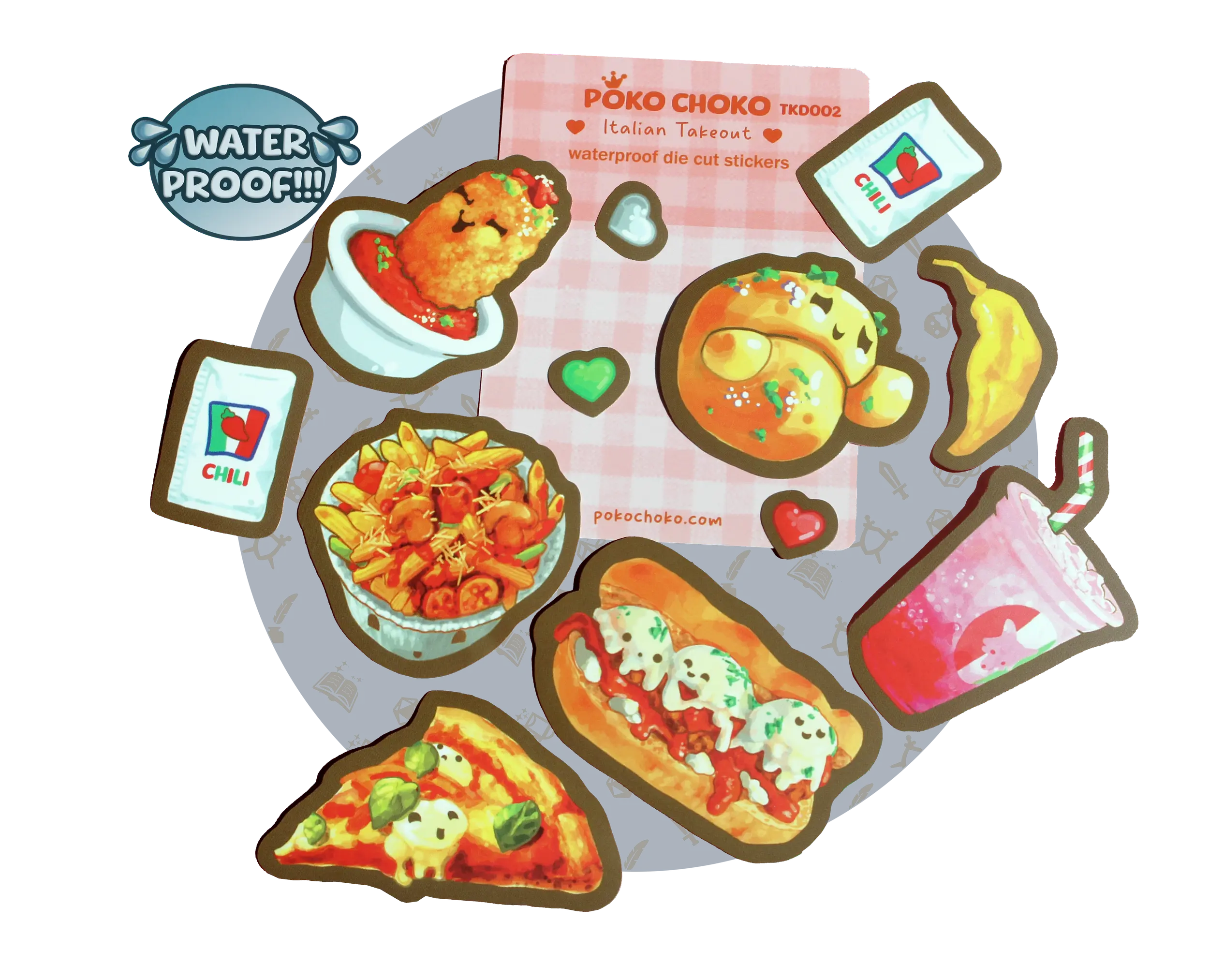Italian Take Out Die Cut Sticker Pack