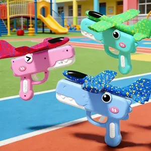 New Plastic Toy Gun Foam Bullet Plane Hand Throw Glider Boy Girl Outdoor Sports Flying Toy, Unisex Design, No Battery Needed