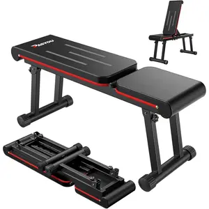 Adjustable Weight Bench - Foldable  Gym Bench Press, Multi-Angle Incline Bench, 660LB Capacity, Free Assembly, Dual-Frame (Model PB300)