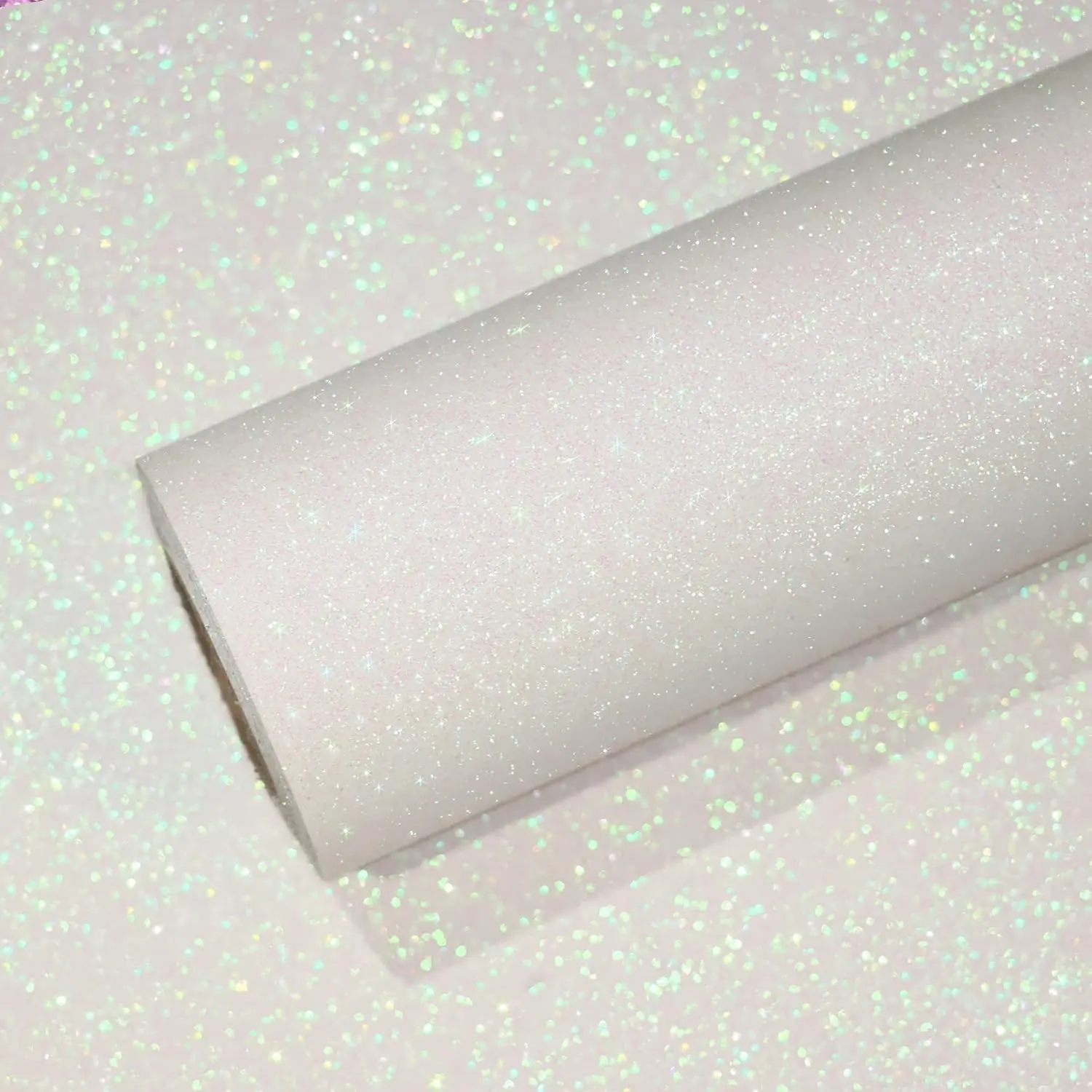 VEELIKE Sparkle White Glitter Wallpaper