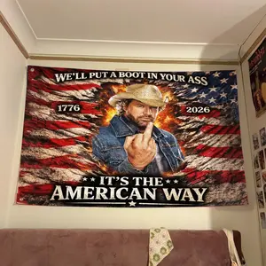 Toby 4th Flag, Toby Keith We'll Put A Boot Flag, Courtesy of the Red Flags, Red White and Blue 4th Of July FLag,