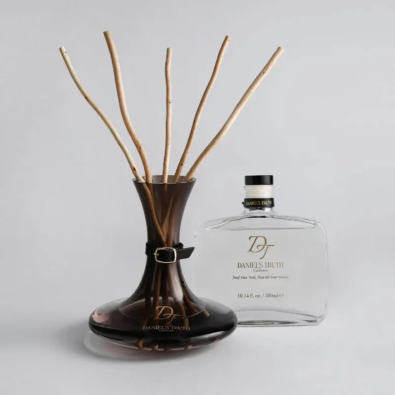 Daniel's Truth Decanter Reed Diffuser Blue Sage Blossom 6.8oz (200ml) | Made in USA & Designed in Korea | K-Beauty Premium Home Fragrance