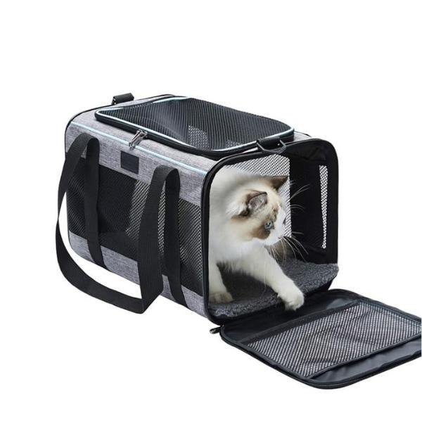 Airline Approved Pet Carrier for Cats & Dogs, Soft-Sided Travel Bag, Breathable Collapsible Pet Carrier for Small Medium Pets up to 16 lbs, Portable Cat Dog Carrier 17.5x11x11