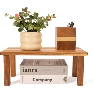 Wooden Desktop Organizer Shelf Kitchen Cabinet and Counter Riser Display Shelf for Top of Desk Home Office Bathroom Coffee Table Display Stand