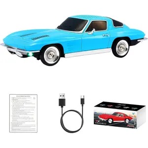 WS-1969 Retro    Replica Speaker - Portable  Model with  Sound, TWS Stereo Pairing, FM Radio, USB/TF Playback, LED Headlights & Taillights, Built-in Mic (Blue)