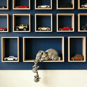 Mother & Baby Elephant Figurine Set - Cute Resin Sculptures Symbolizing Family Love, Heartwarming Home Decor & Gift Idea