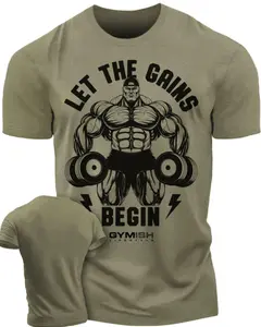 Biceps Don't Grow On Trees Workout Crossfit T-Shirt for Men - Weightlifting Funny Gym Tshirt - Deadlift Biceps Bench Press Squat
