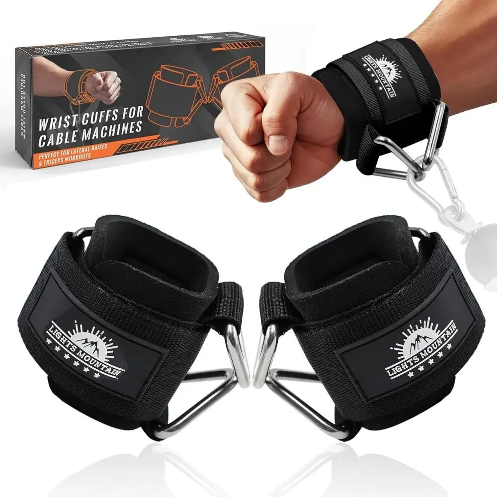 Gym Wrist Cuffs for Cable Machines - 7mm Thick Neoprene Padding, Adjustable Straps, Enhanced Durability for Functional Training, Cross-Training