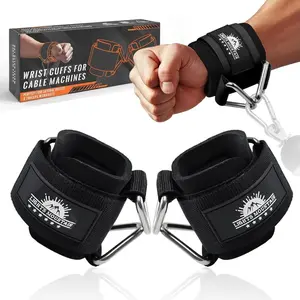 Wrist Cuffs for Cable Machines – Padded & Adjustable Straps for Lateral Raises, Tricep Pushdowns & Strength Training