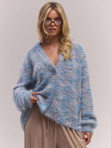 Spring Oversized Textured Cardigan Casual  Y2k 90's Stripe Knit Airport Holiday Oversized Streetwear Autumn Winter Everyday