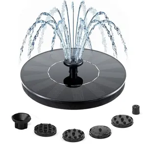 Floating Solar Water Fountain Pump, Solar Bird Bath Fountain with 6 Nozzles for Garden Pond Pool Decor, Outdoor Water Feature