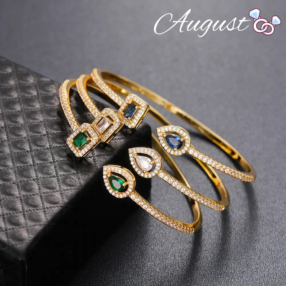 Elegant Minimalist Bangle with Pave Cubic Zirconia, Modern Open Cuff Stackable Bracelet for Female Adults, Casual Daily Wear, Easy Adjust, Fashion