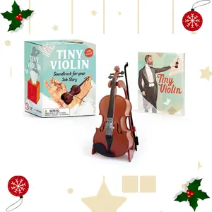 Tiny Violin Mini Sound Toy – Funny Gag Gift for Friends, Sad Music Toy with Book & Bow, Perfect Stocking Stuffer & Christmas Gift 2025