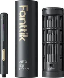 Fanttik E2 Ultra Mini Electric Screwdriver, Cordless Screwdriver, Max 0.6N.M, 50 Magnetic Bits, 5/32'' Hex, Magnetic Storage, Repair Tool for Electronics, Camera, Laptop, and PC Build (Grey)